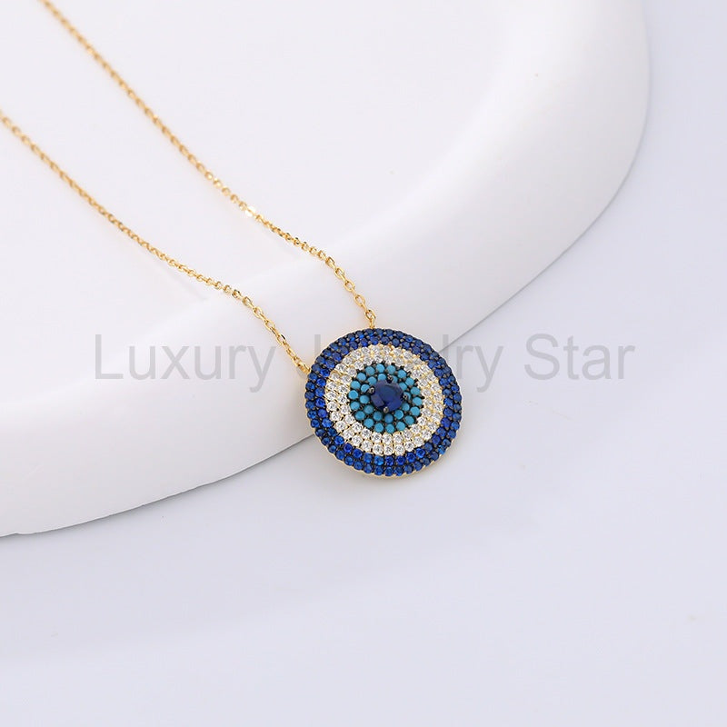 925 Sterling Silver Evil Eye Necklace - image 2
