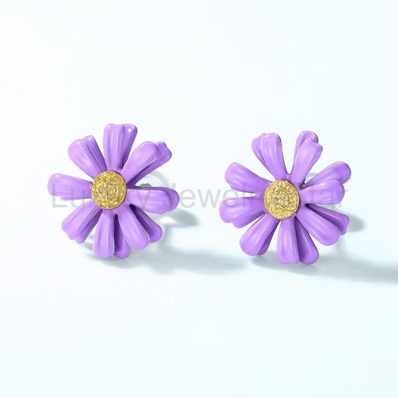 925 Sterling Silver Little Daisy Earrings - image 2