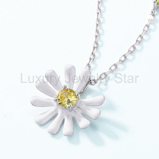 925 Sterling Silver Little Daisy Necklace - image 2