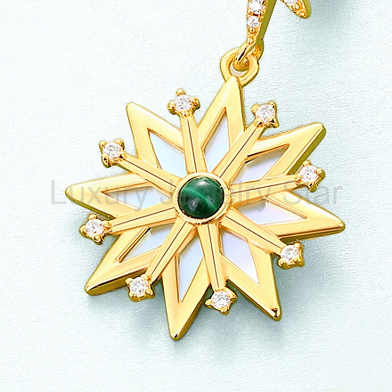 925 Sterling Silver Snowflake Earrings - image 2