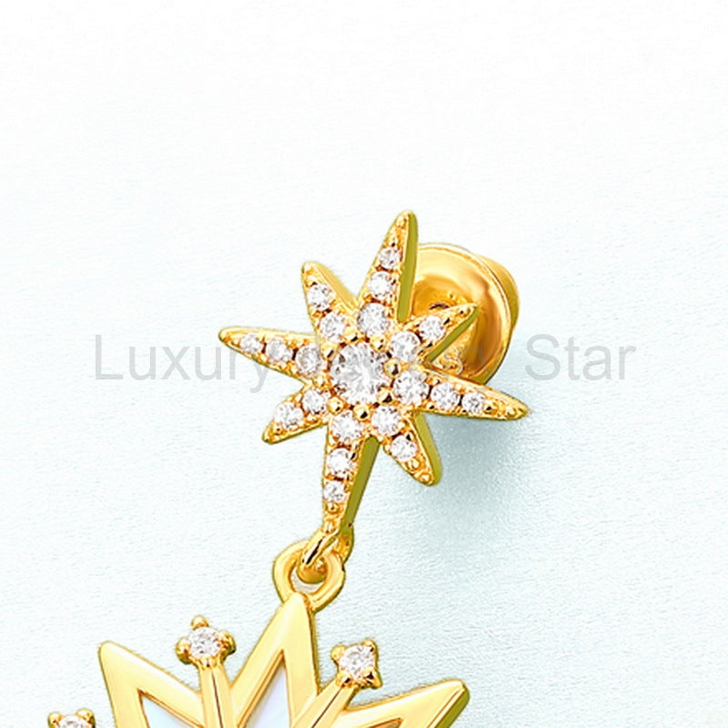 925 Sterling Silver Snowflake Earrings - image 5