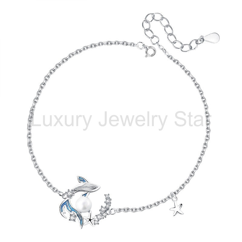925 Sterling Silver Whale Bracelet
