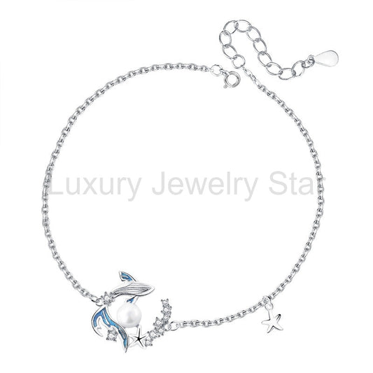 925 Sterling Silver Whale Bracelet