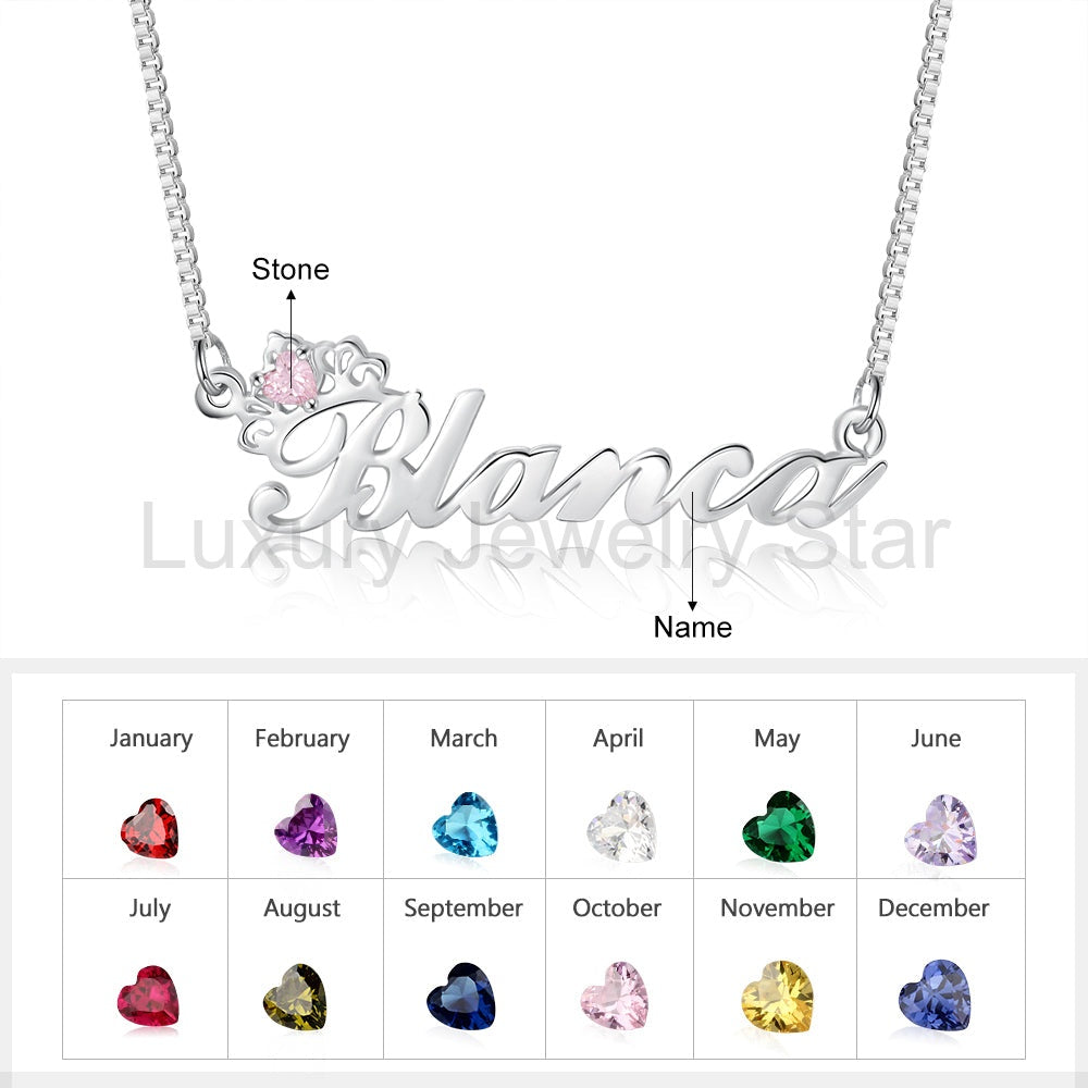 Birthstone & Engraved Name Necklace - image 10