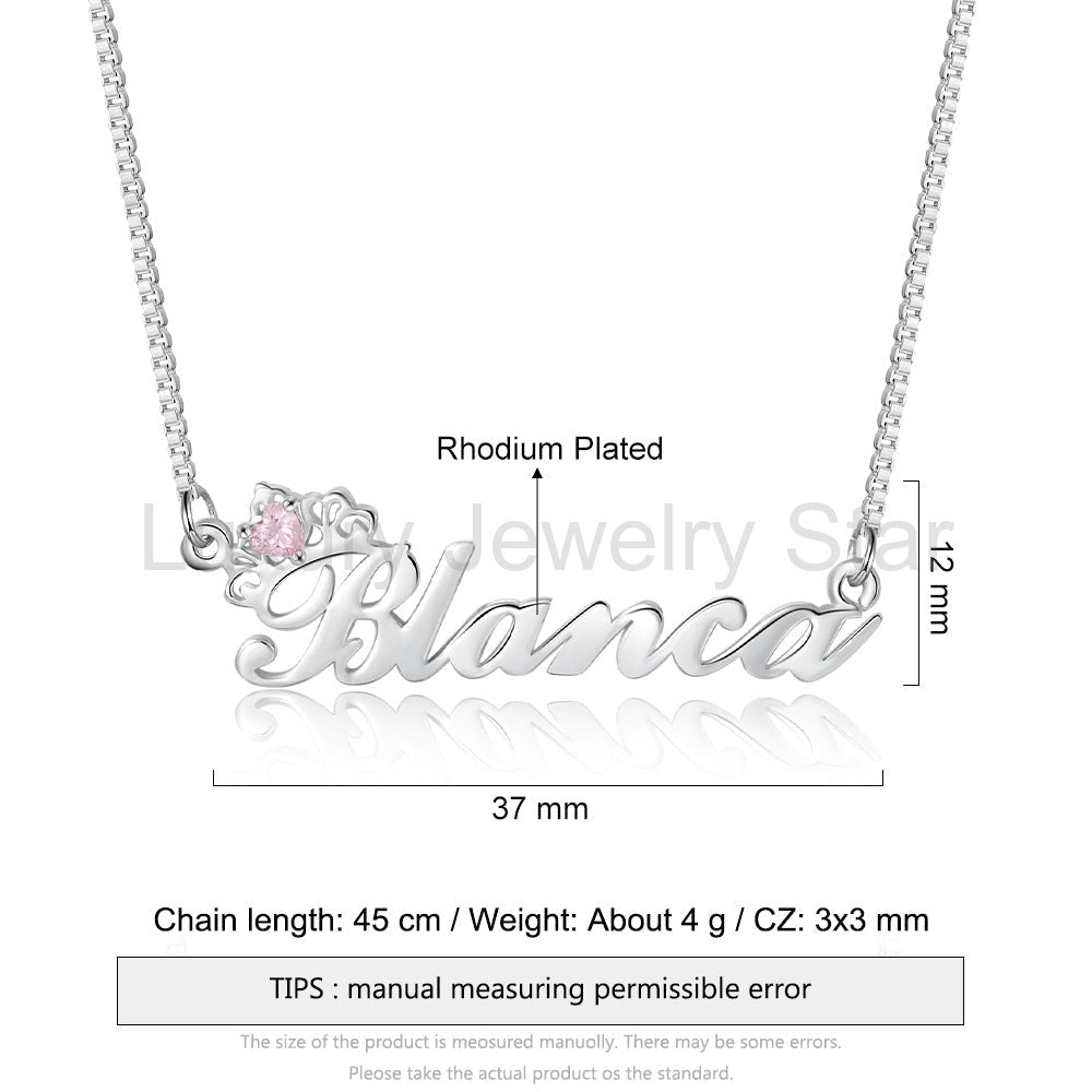 Birthstone & Engraved Name Necklace - image 5