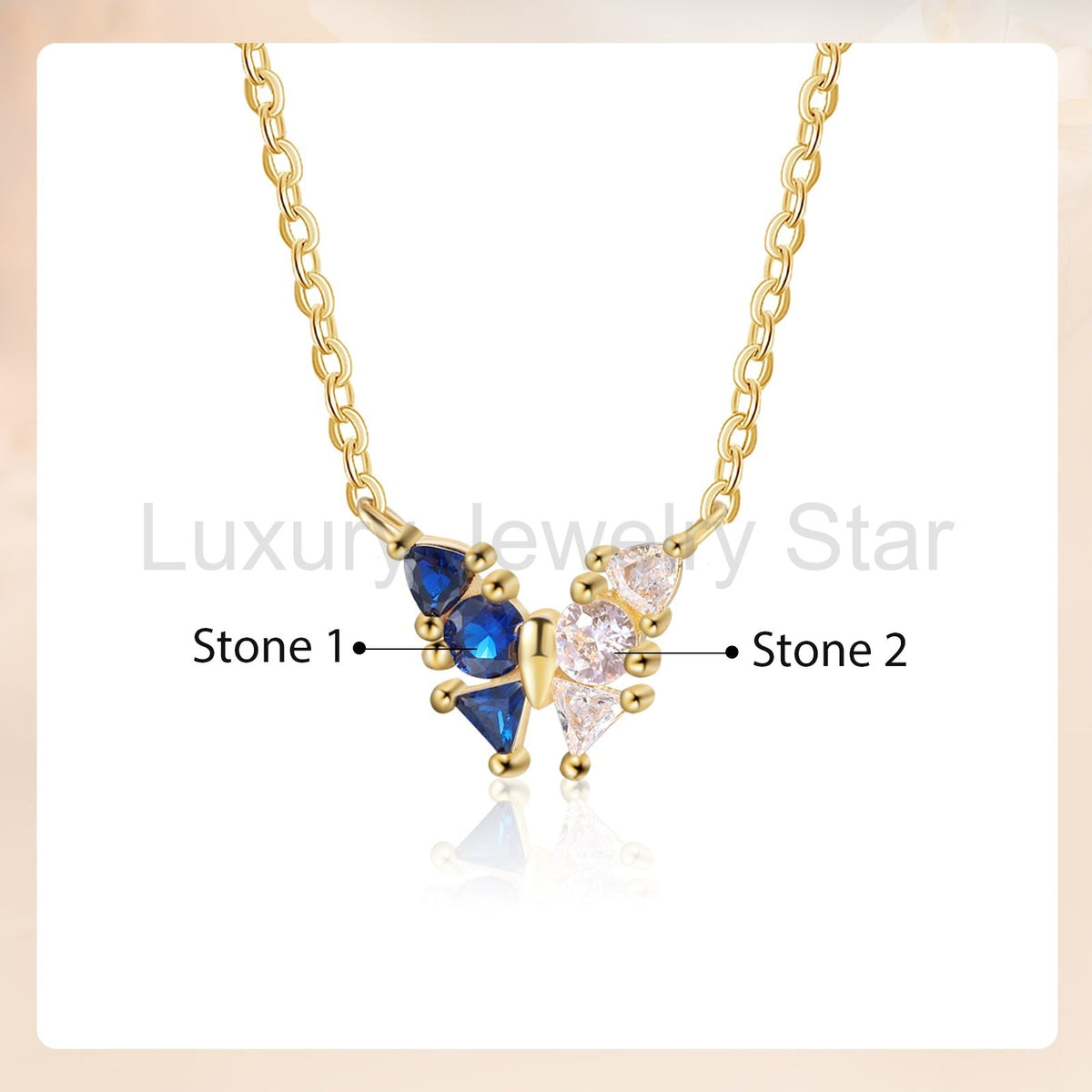 Custom Birthstone Butterfly Necklace - image 2