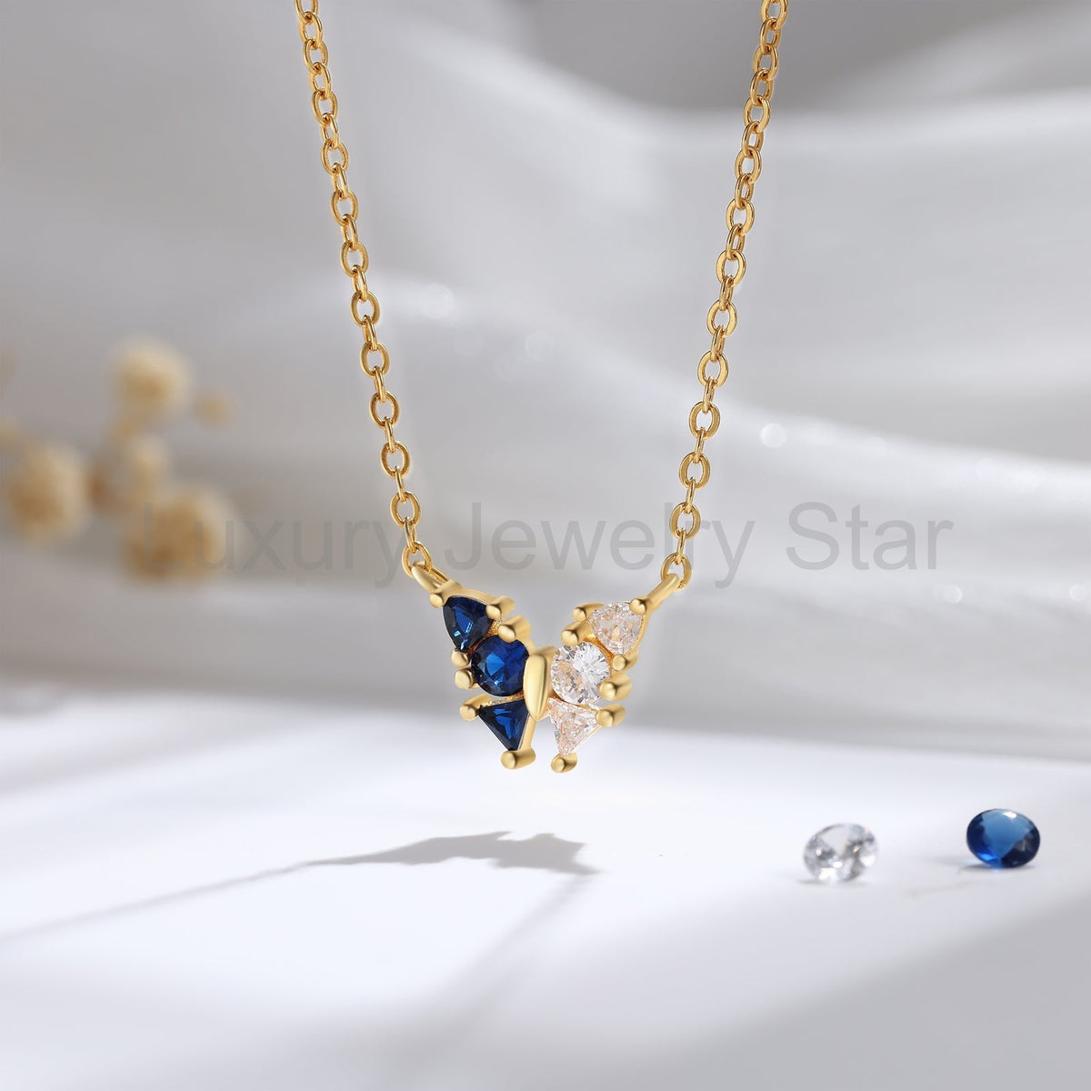 Custom Birthstone Butterfly Necklace - image 6