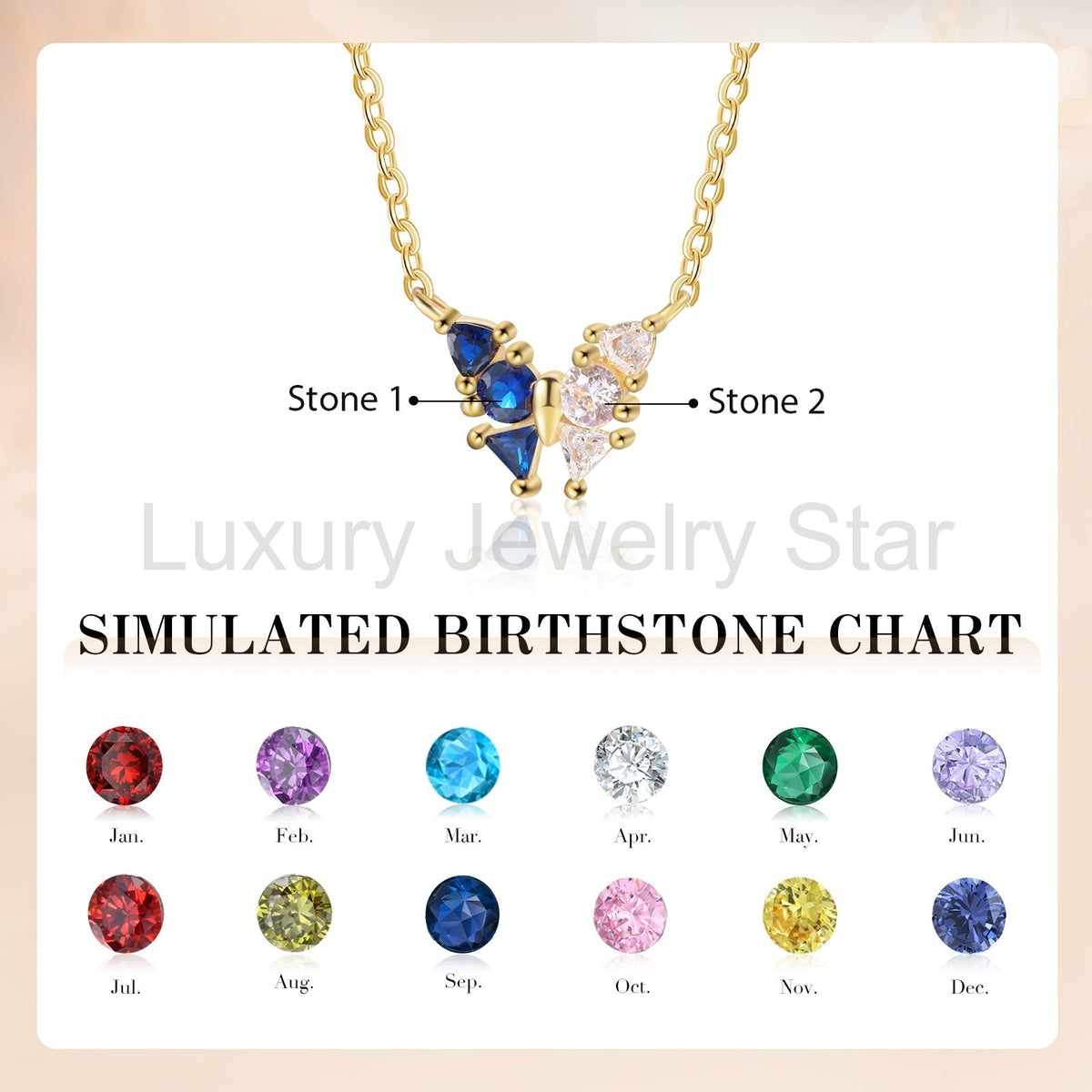 Custom Birthstone Butterfly Necklace - image 7