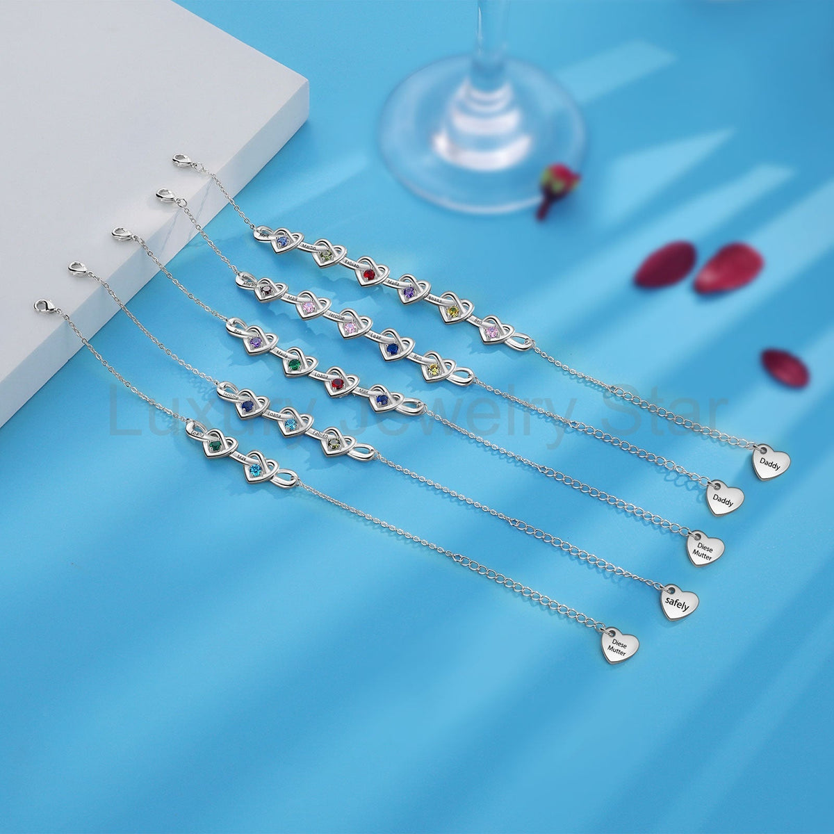 Custom Birthstone Heart Bracelet - image 4