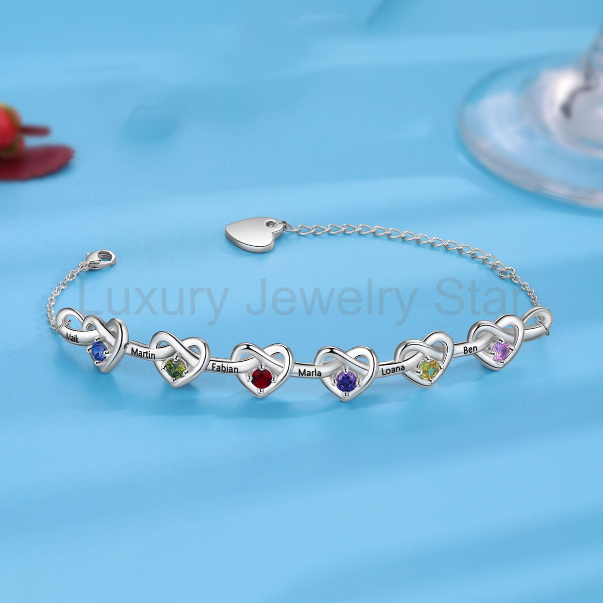 Custom Birthstone Heart Bracelet - image 5