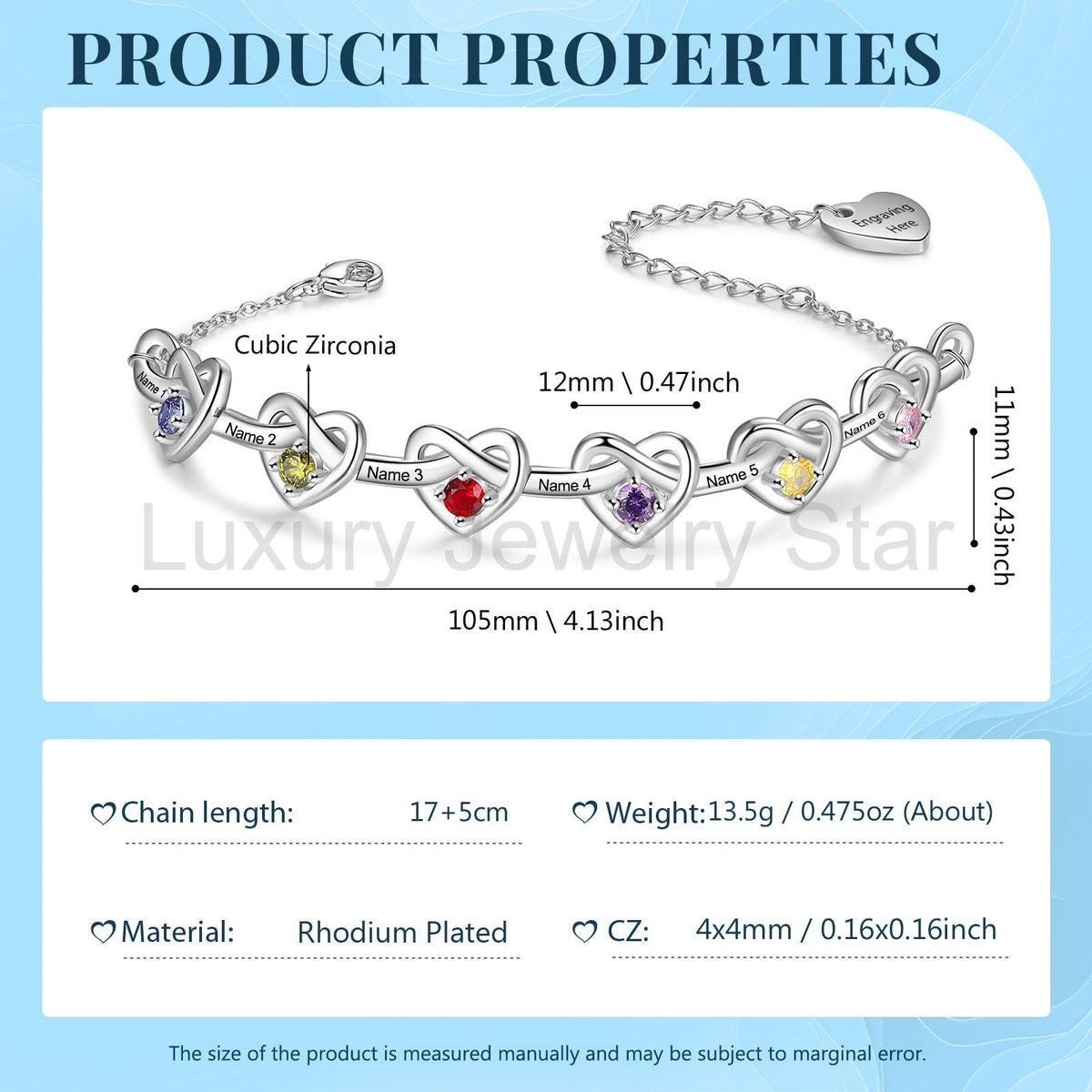 Custom Birthstone Heart Bracelet - image 7
