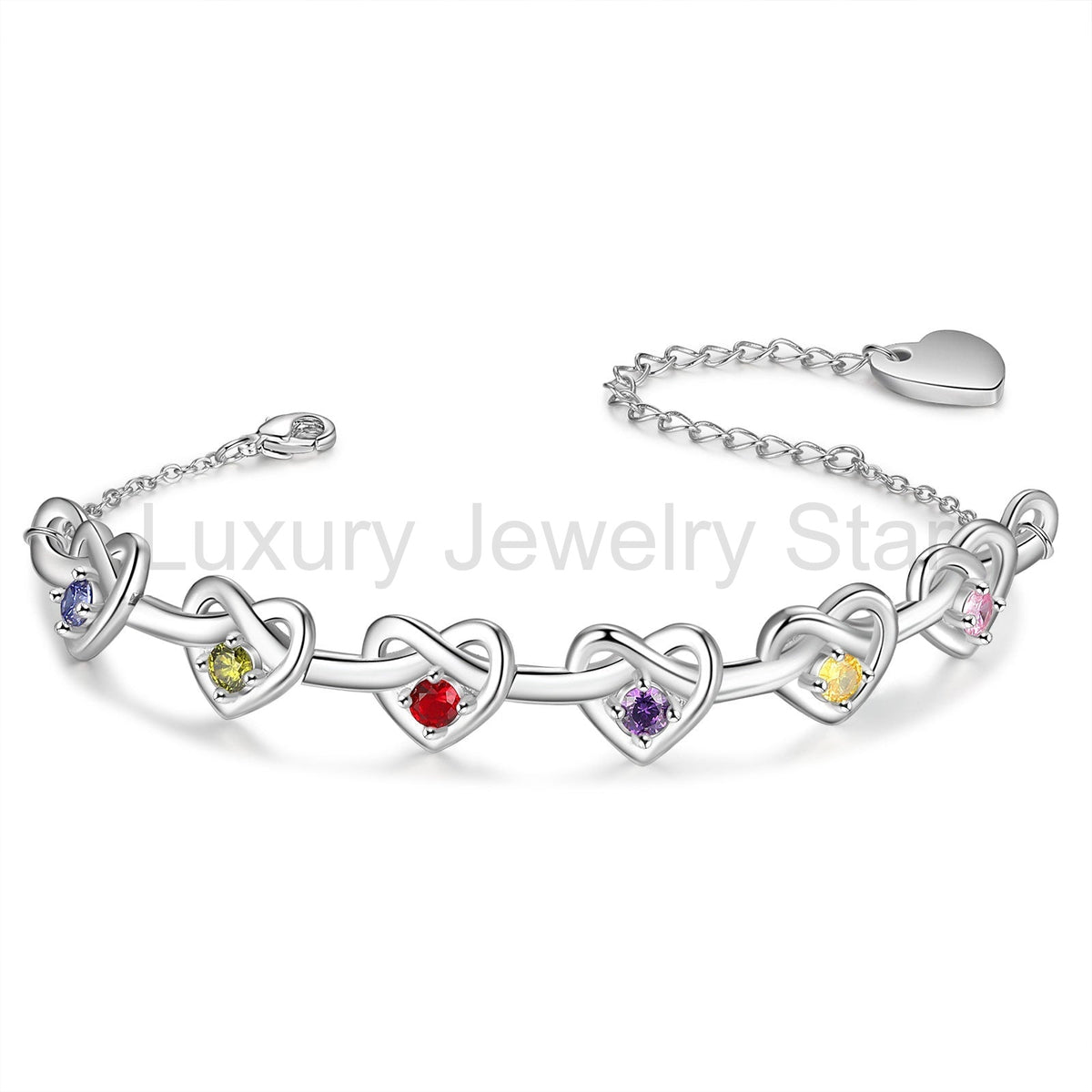 Custom Birthstone Heart Bracelet - image 8