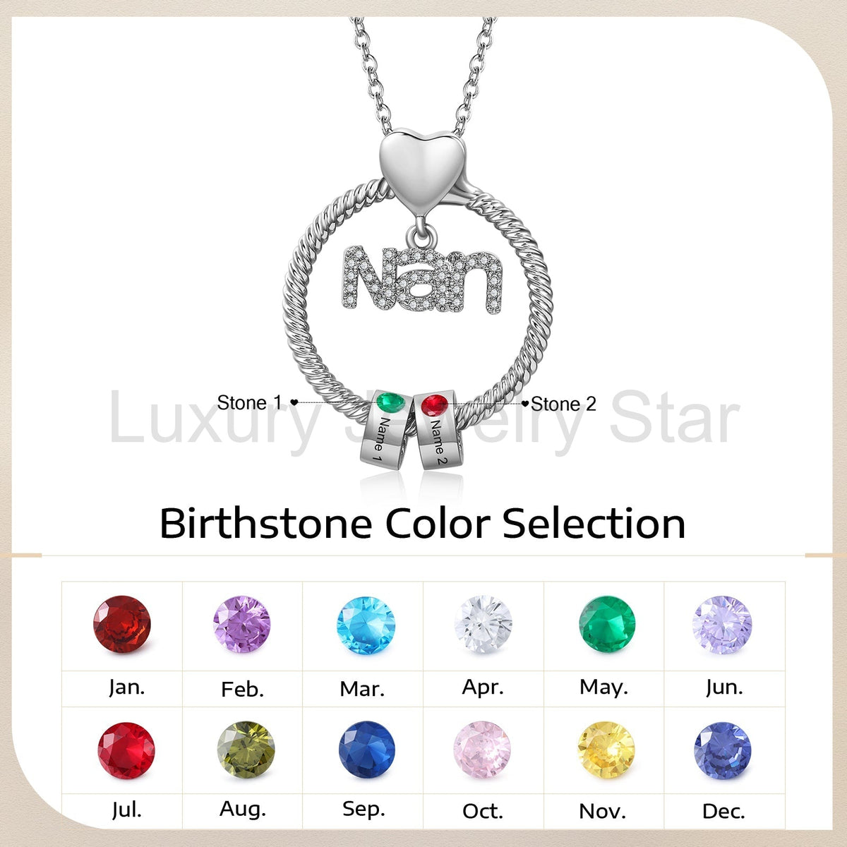 Custom Birthstone Round Necklace - image 10