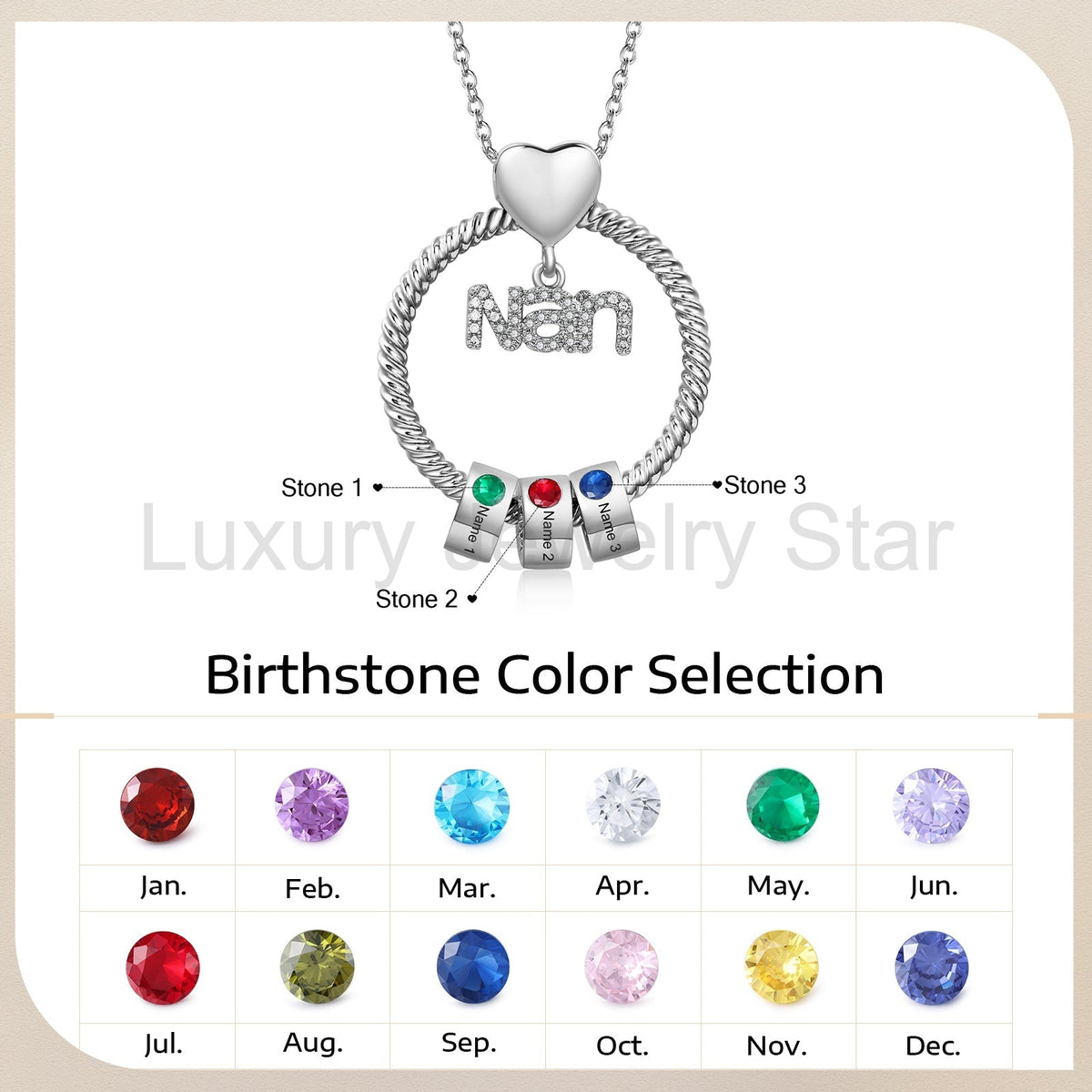 Custom Birthstone Round Necklace - image 11