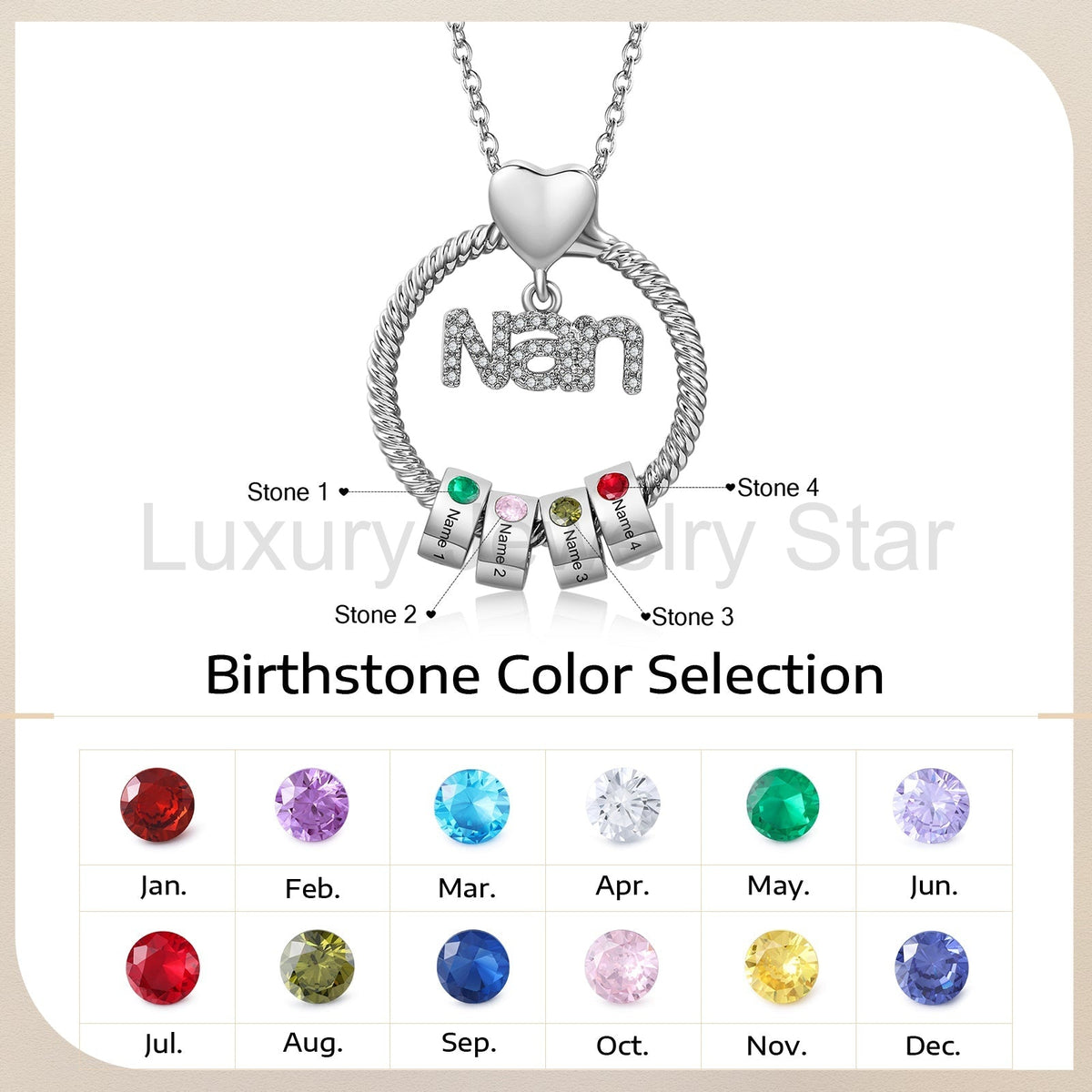 Custom Birthstone Round Necklace - image 12