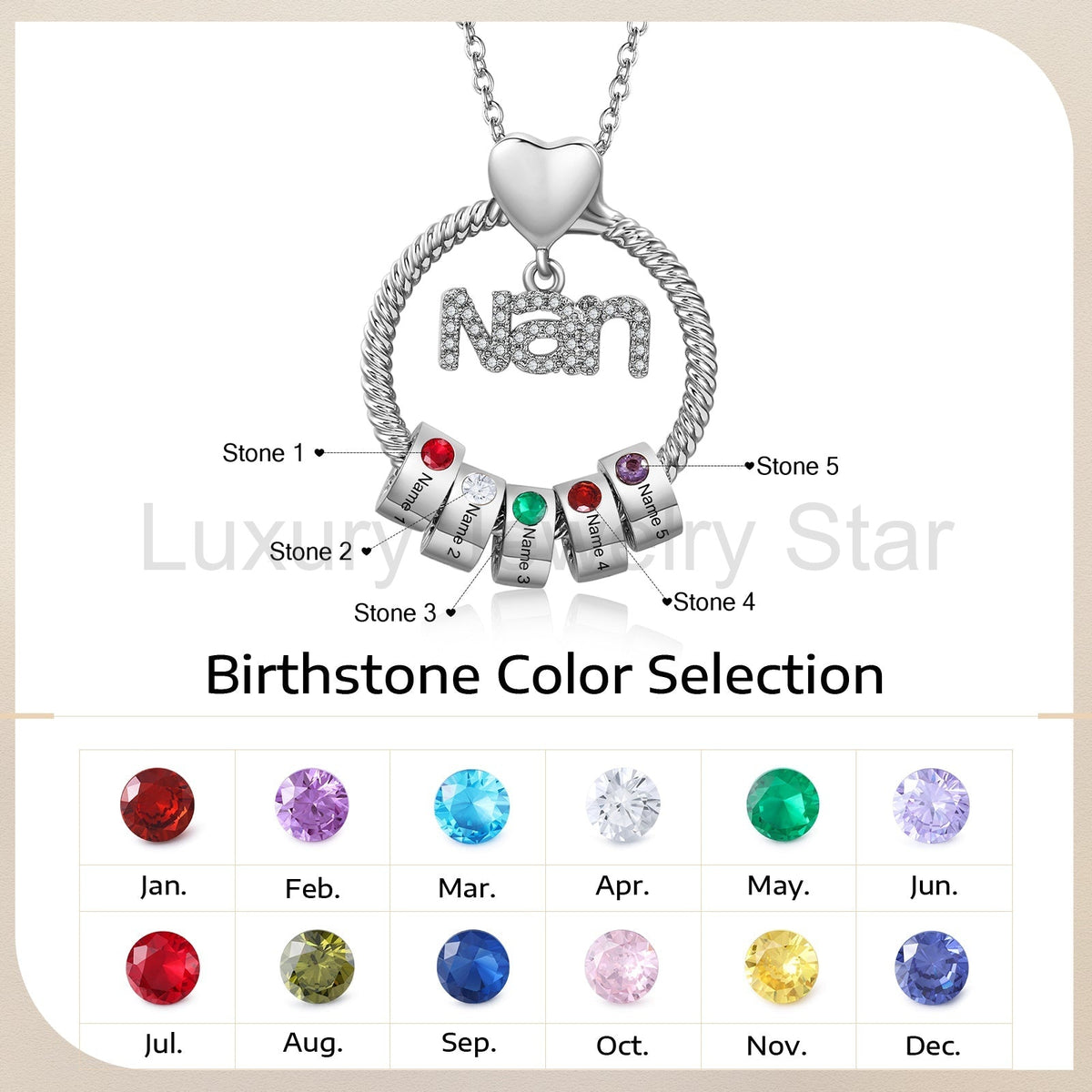 Custom Birthstone Round Necklace - image 13
