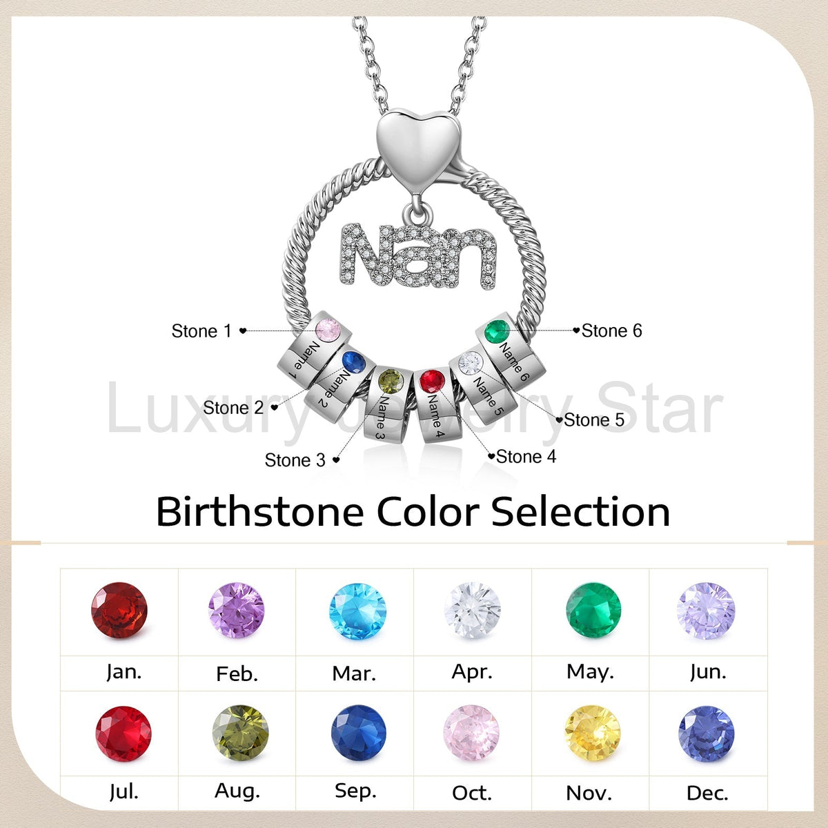 Custom Birthstone Round Necklace - image 14