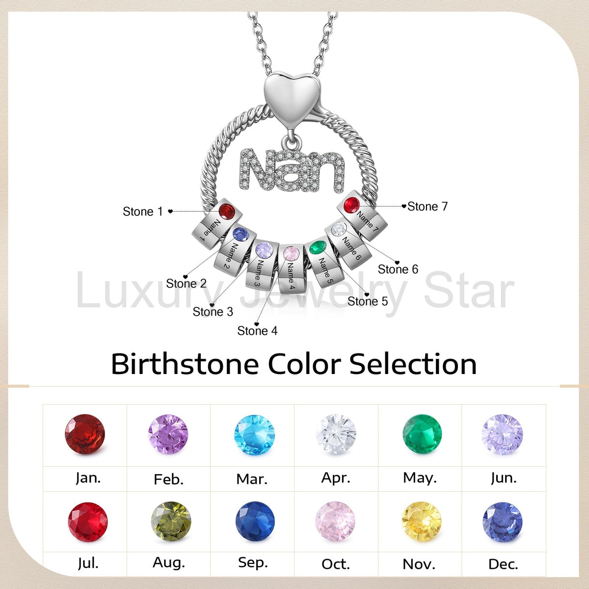 Custom Birthstone Round Necklace - image 15