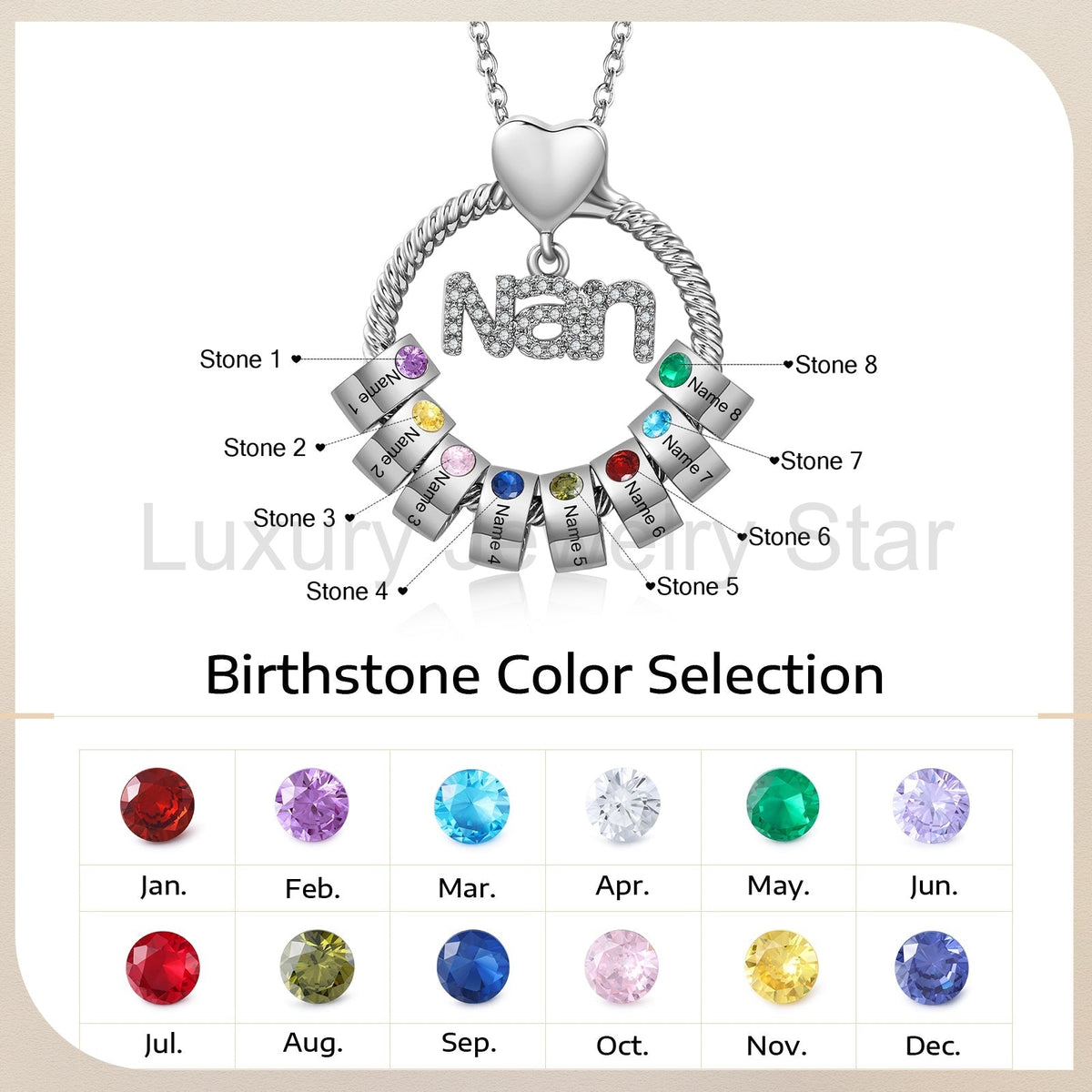 Custom Birthstone Round Necklace - image 16