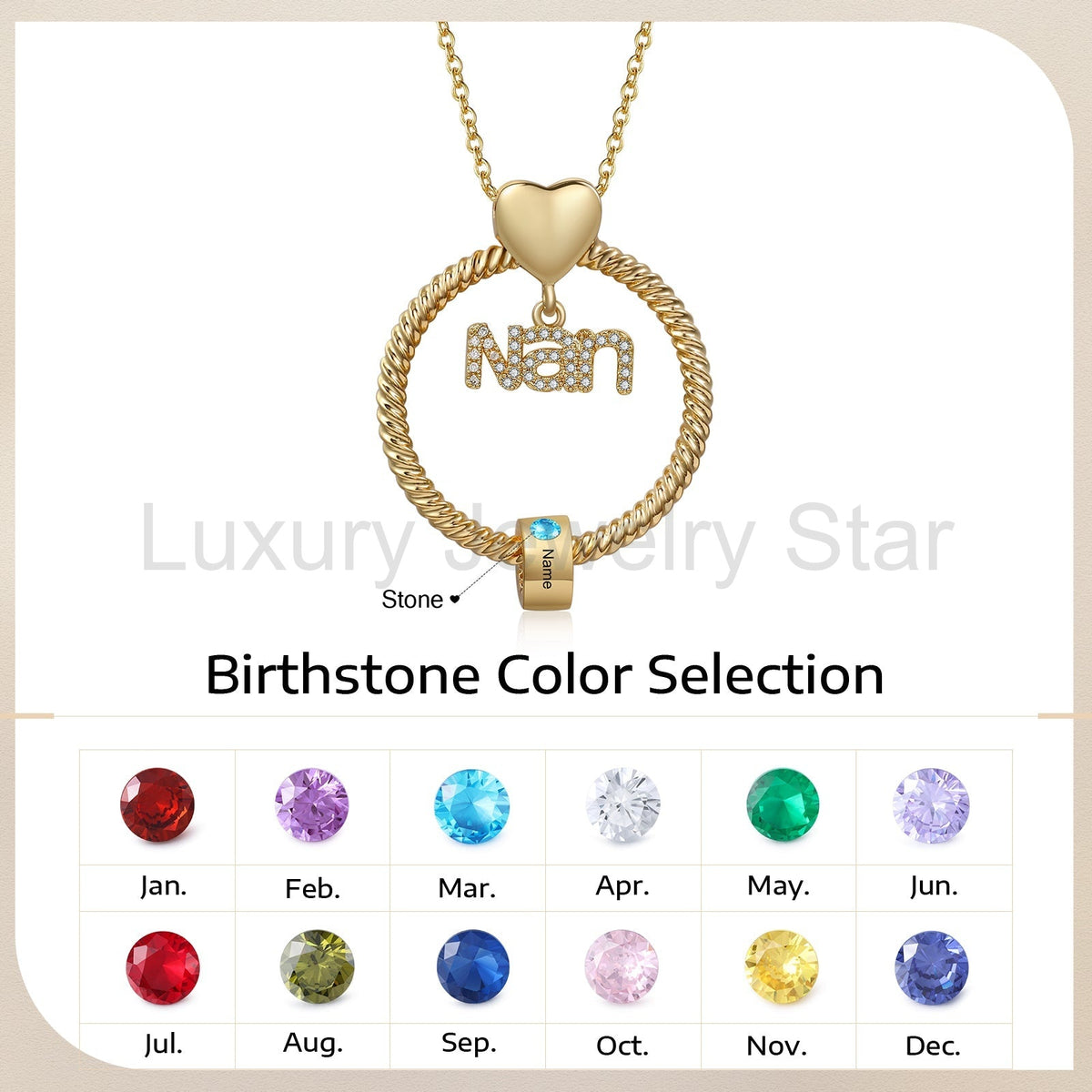 Custom Birthstone Round Necklace - image 17