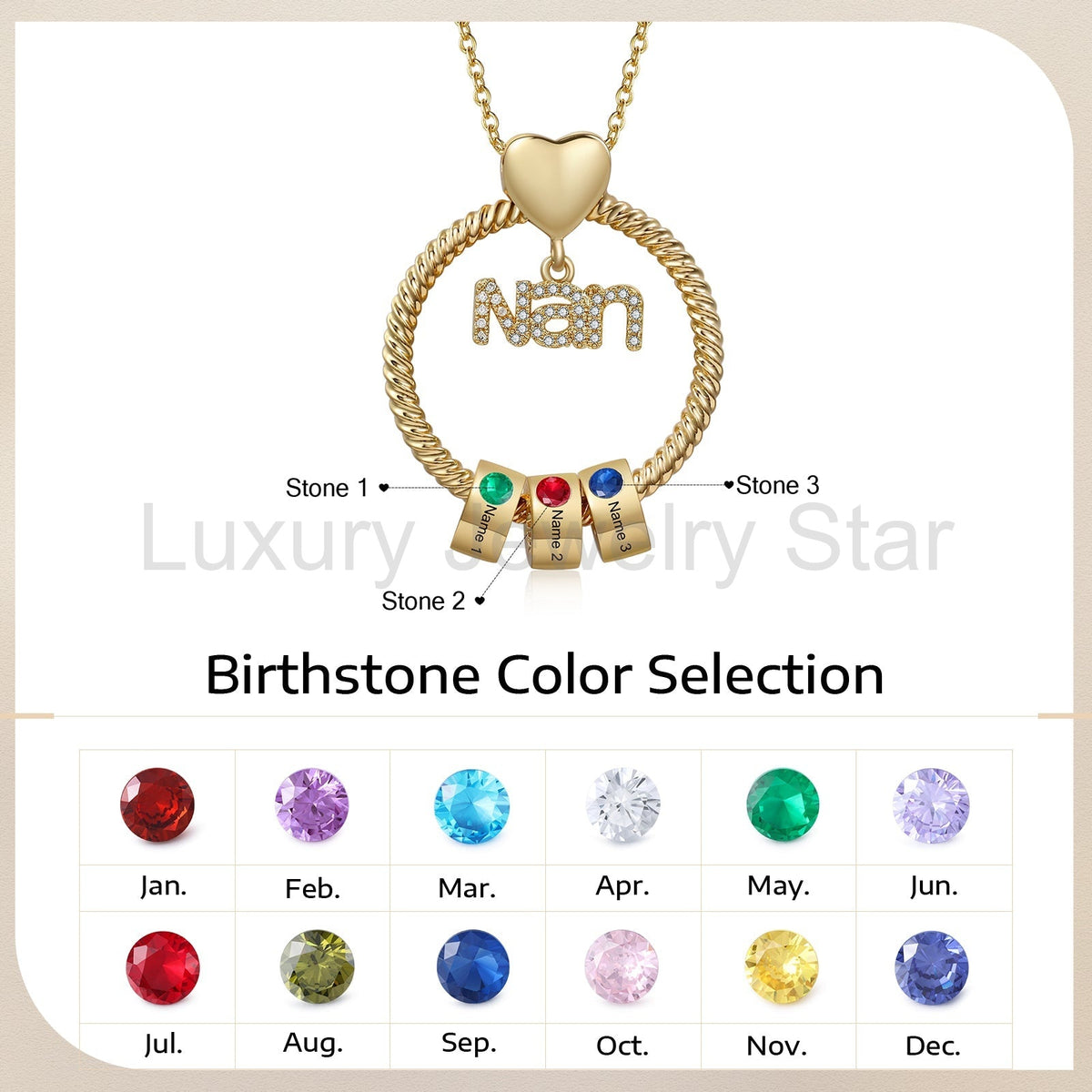 Custom Birthstone Round Necklace - image 19