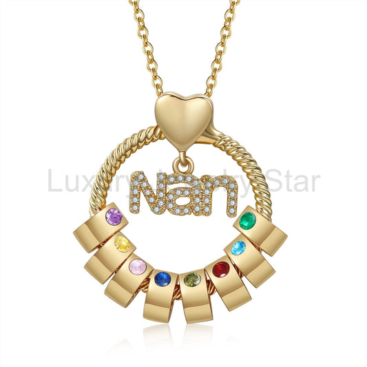 Custom Birthstone Round Necklace - image 2