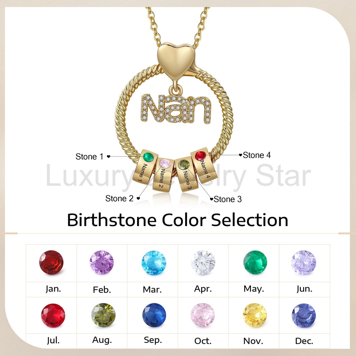 Custom Birthstone Round Necklace - image 20