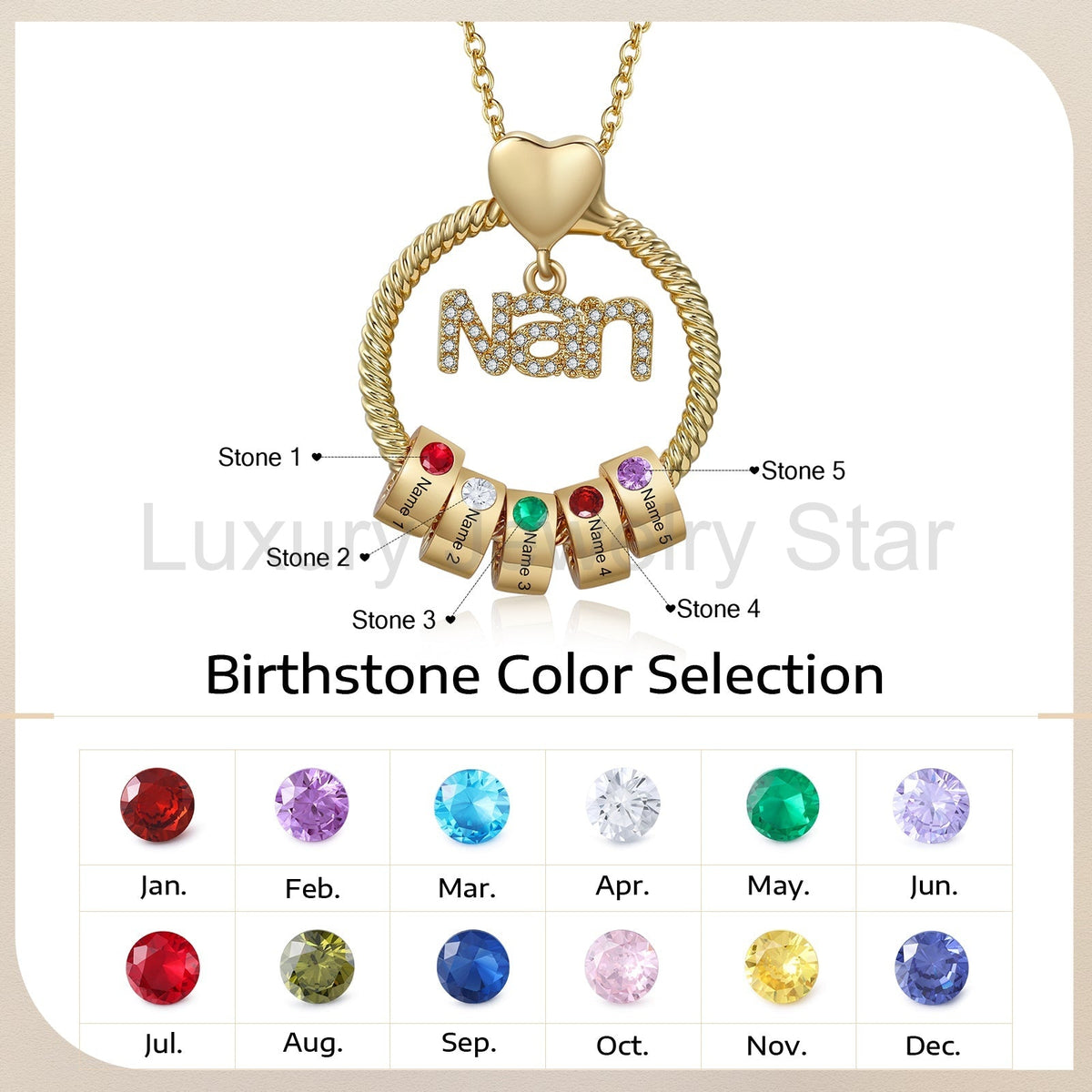 Custom Birthstone Round Necklace - image 21