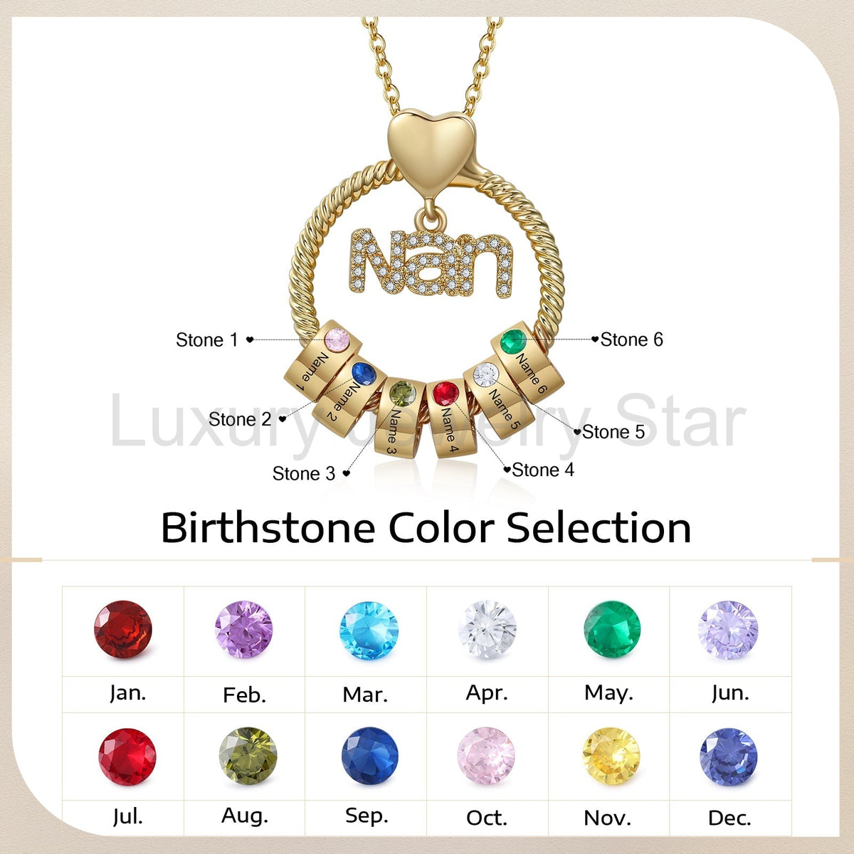Custom Birthstone Round Necklace - image 22