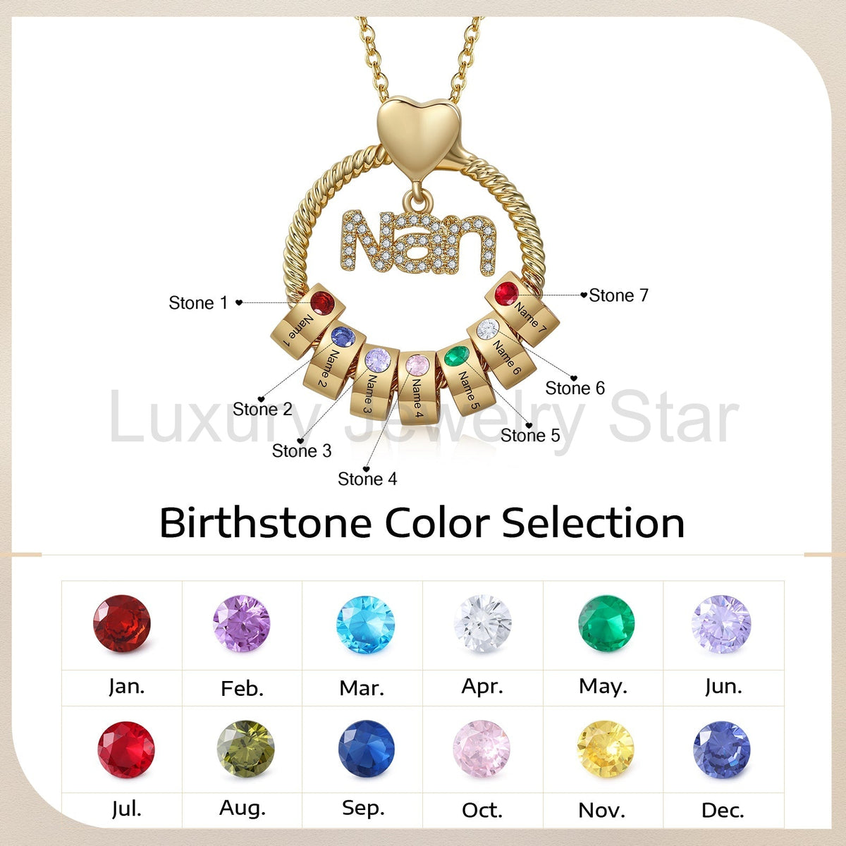 Custom Birthstone Round Necklace - image 23