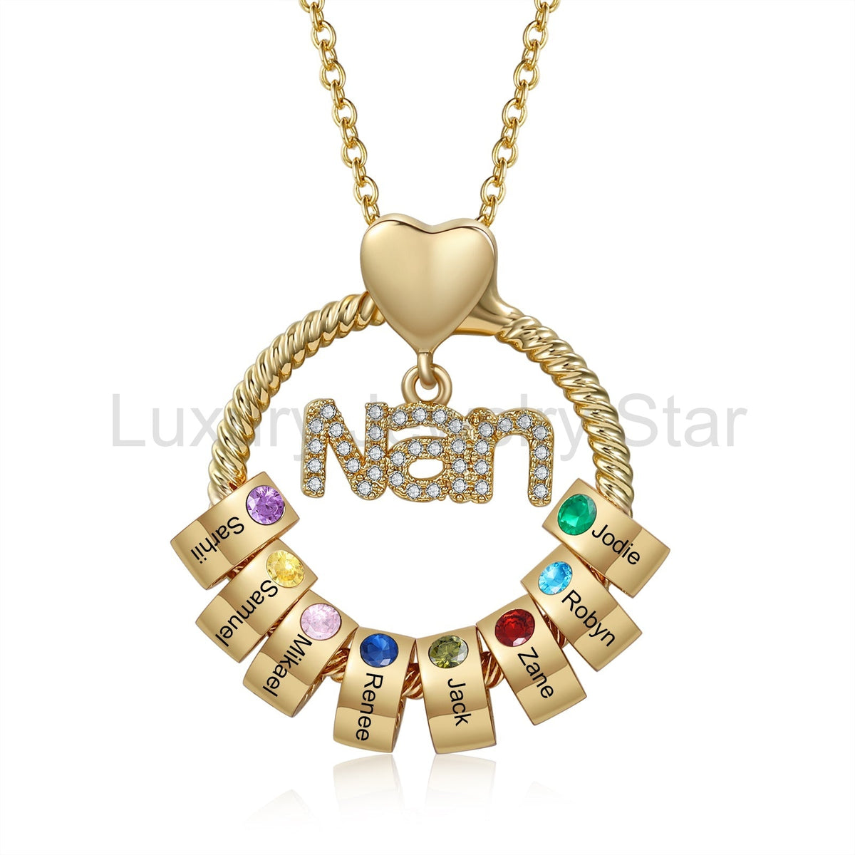 Custom Birthstone Round Necklace - image 6