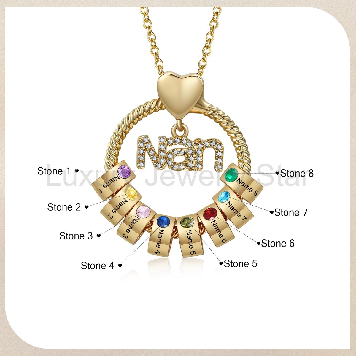 Custom Birthstone Round Necklace - image 7