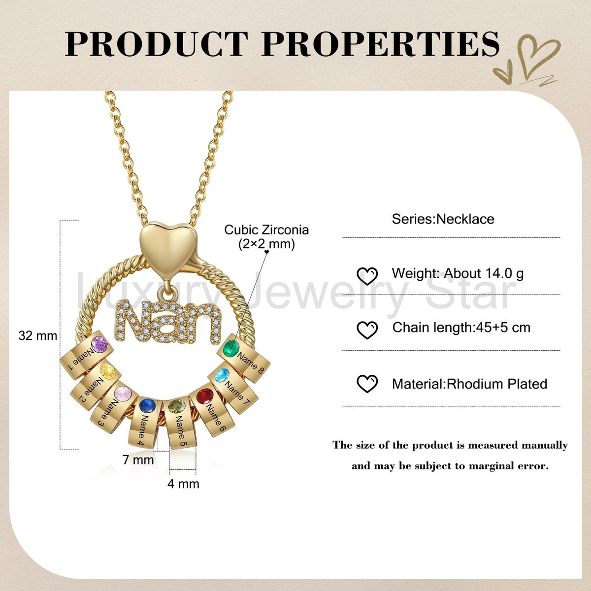 Custom Birthstone Round Necklace - image 8