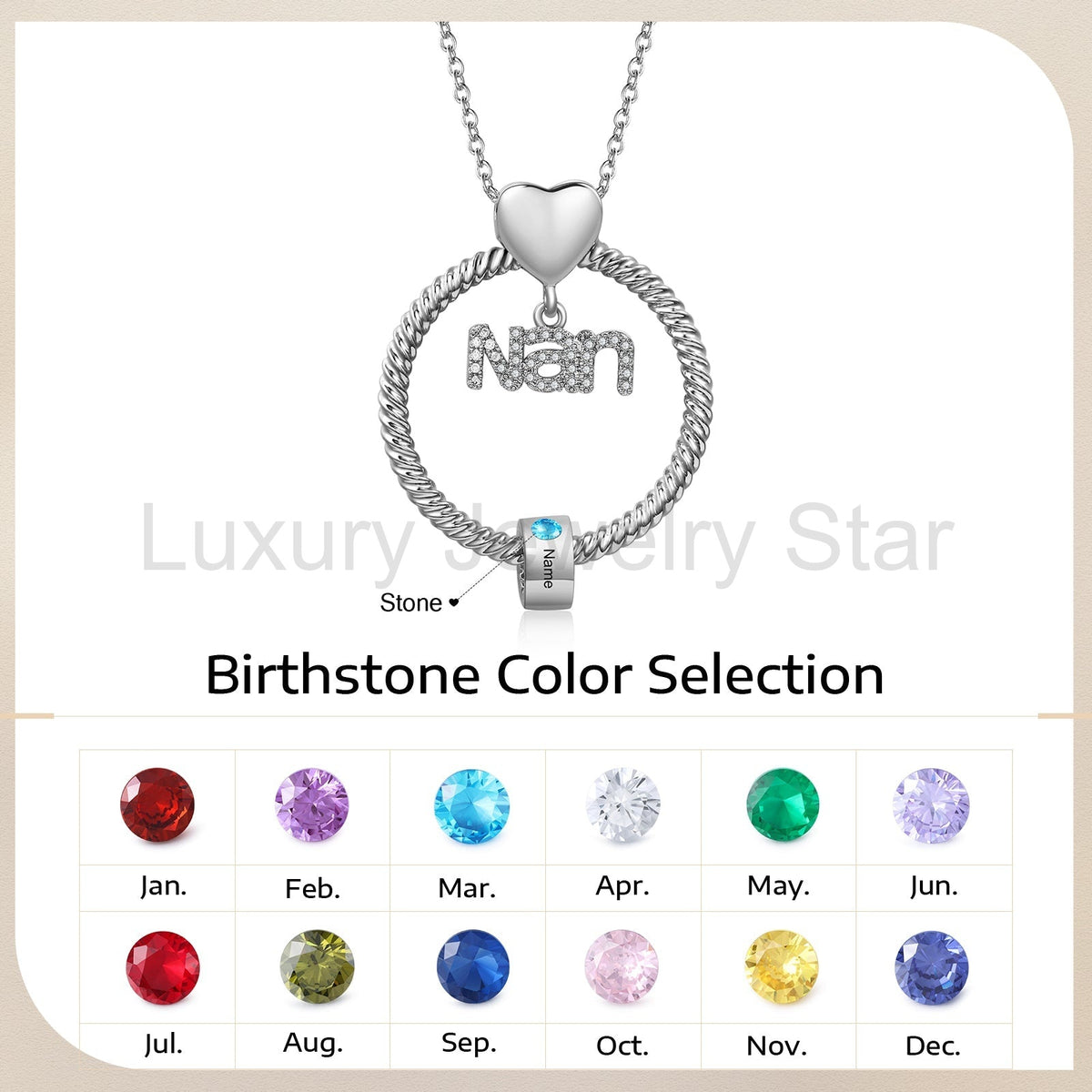 Custom Birthstone Round Necklace - image 9