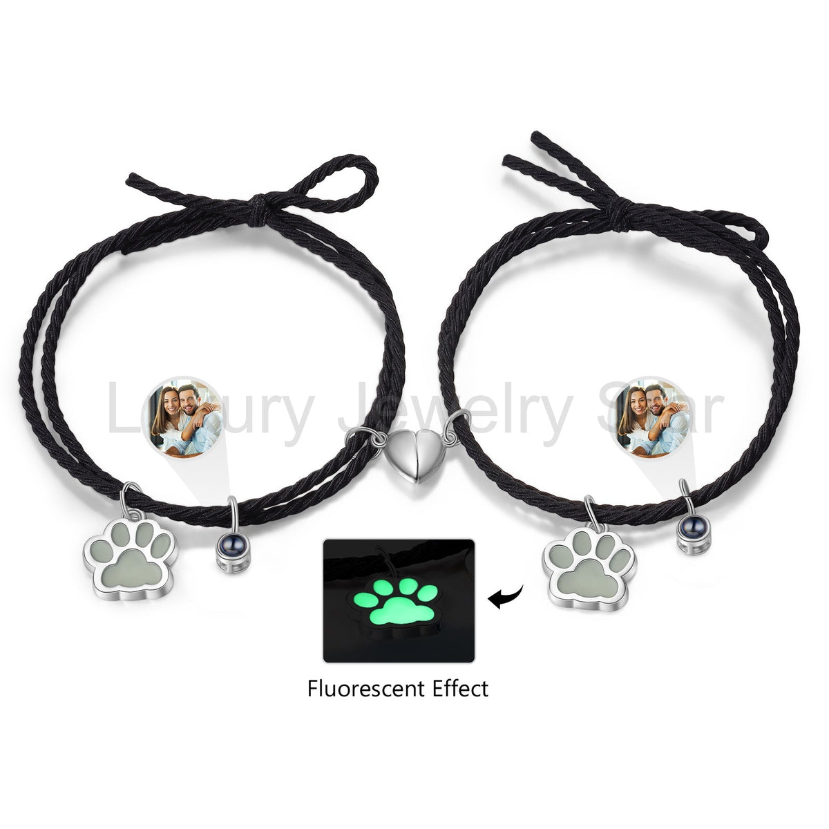 Custom Couple Luminous Projection Woven Bracelet - image 7