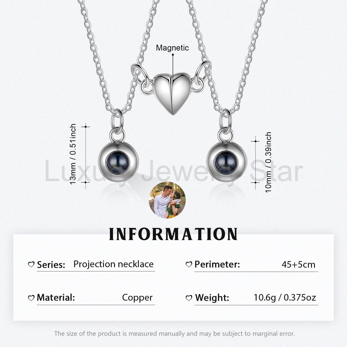 Custom Couple Projection Necklace - image 2