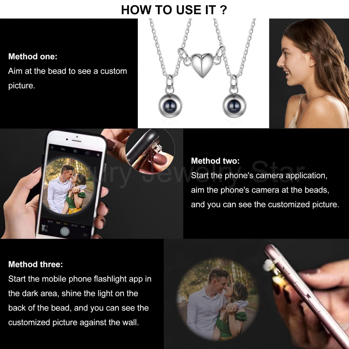 Custom Couple Projection Necklace - image 3