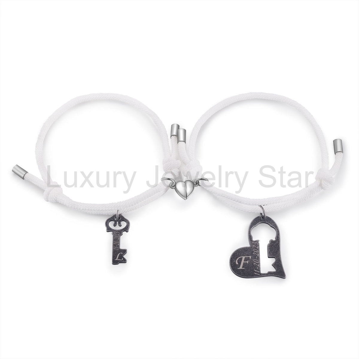 Custom Letter and Date Couple Bracelet - image 10