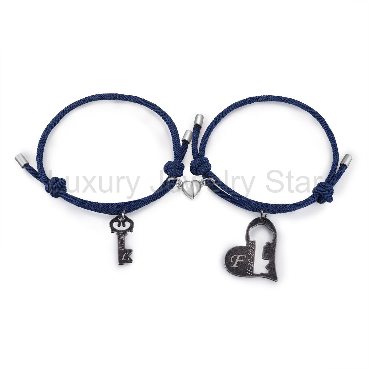 Custom Letter and Date Couple Bracelet - image 11