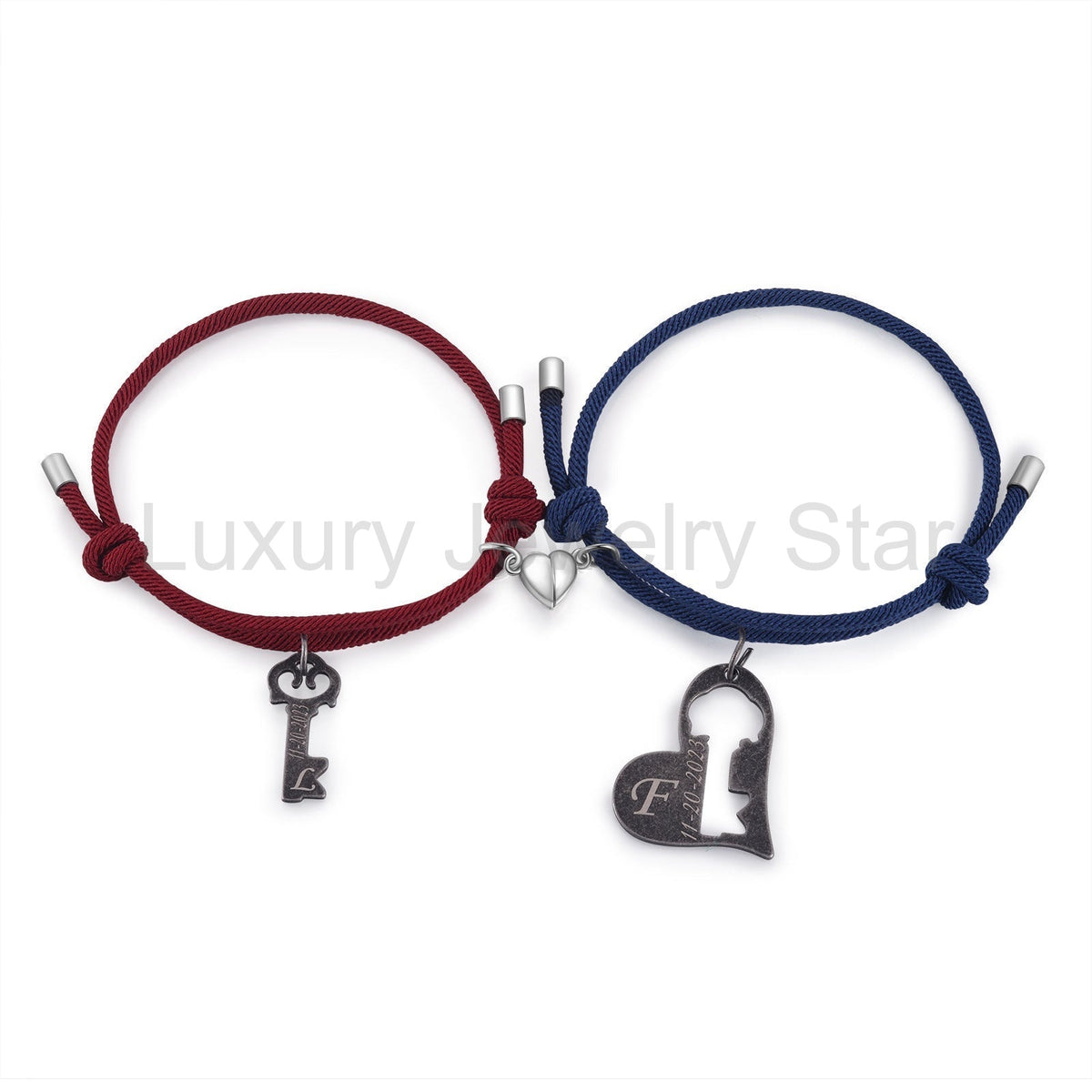 Custom Letter and Date Couple Bracelet - image 12