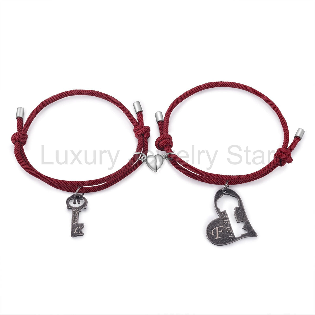 Custom Letter and Date Couple Bracelet - image 4