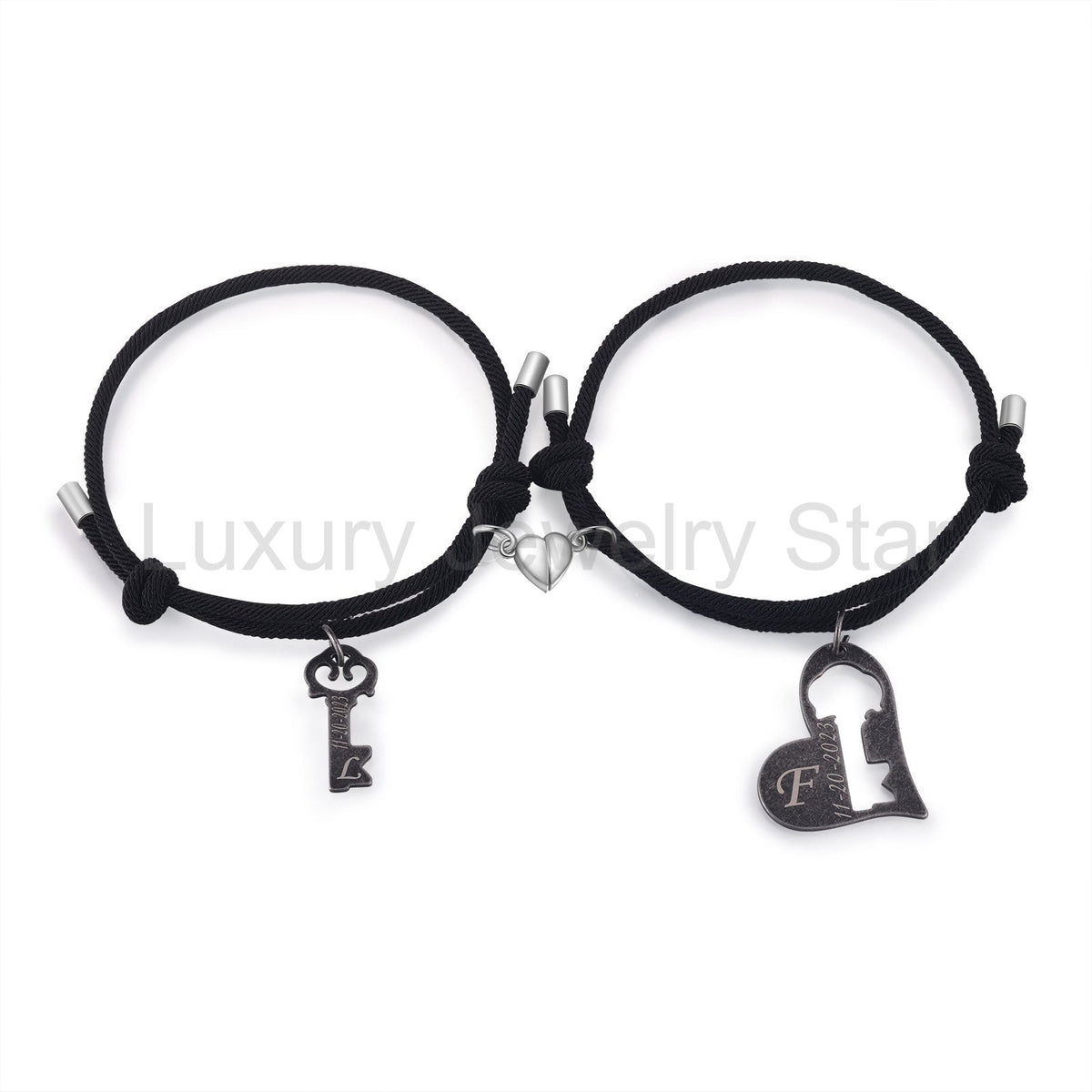 Custom Letter and Date Couple Bracelet - image 9