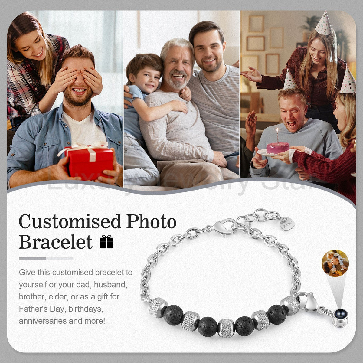 Custom Photo Projection Beaded Bracelet - image 4