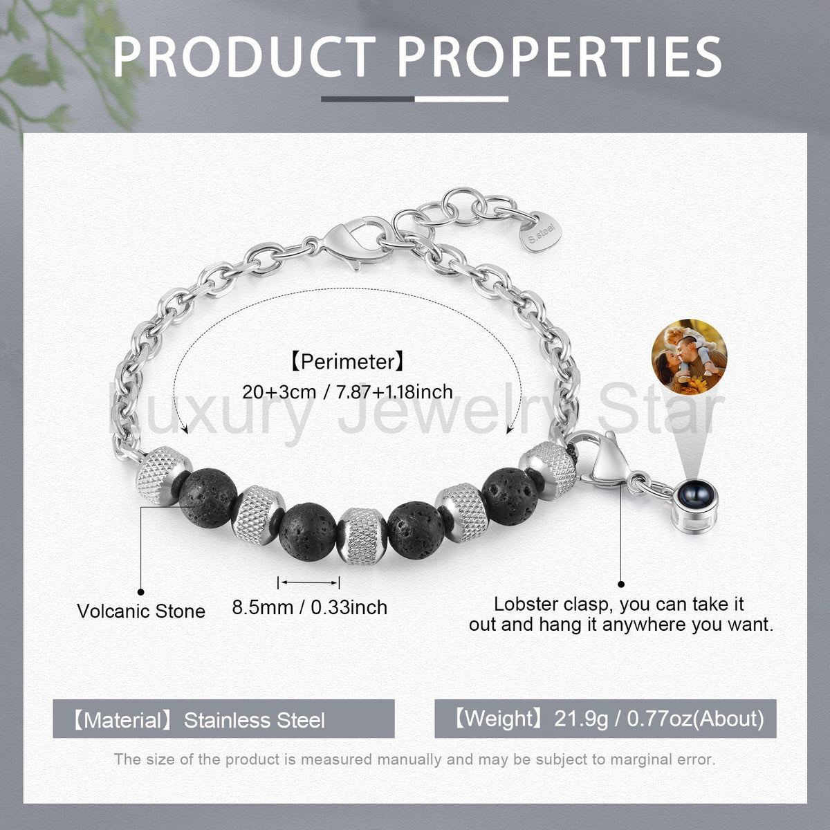 Custom Photo Projection Beaded Bracelet - image 8