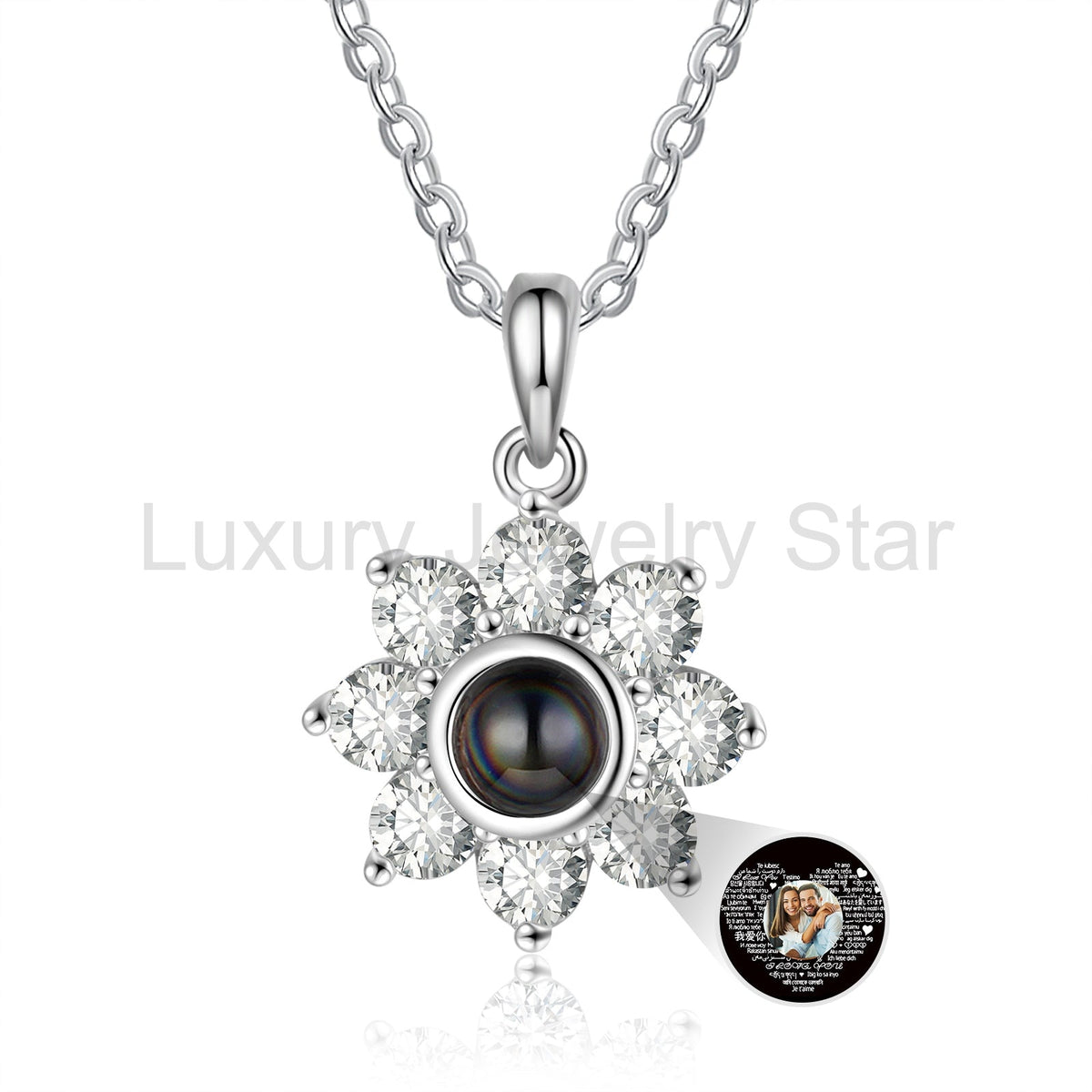 Custom Photo Snowflake Projection Necklace - image 4
