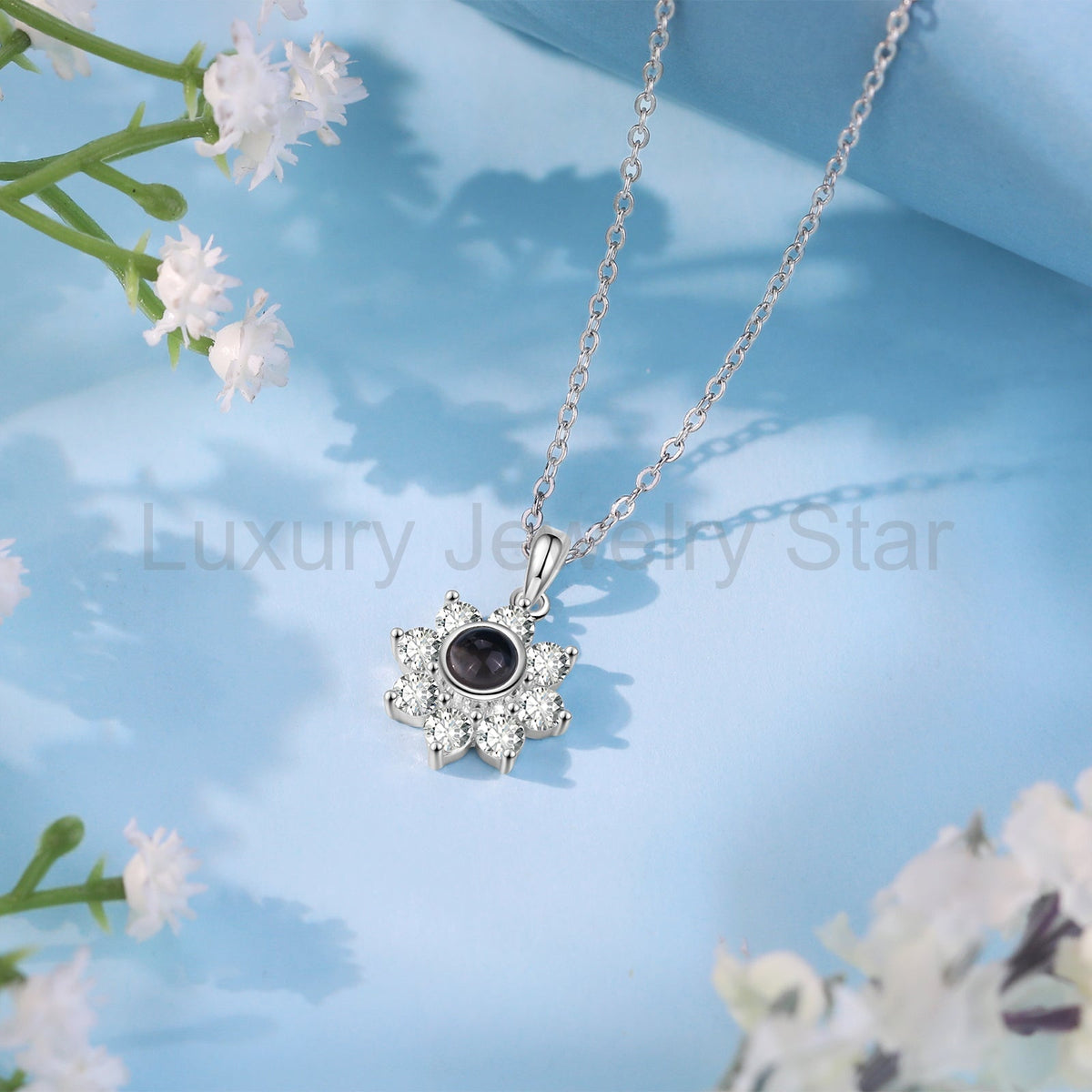 Custom Photo Snowflake Projection Necklace - image 9