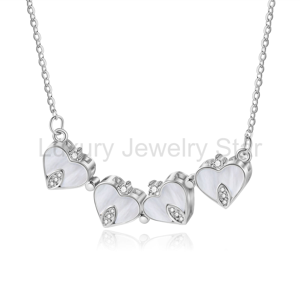 Four Leaf Clover Heart Necklace - image 2