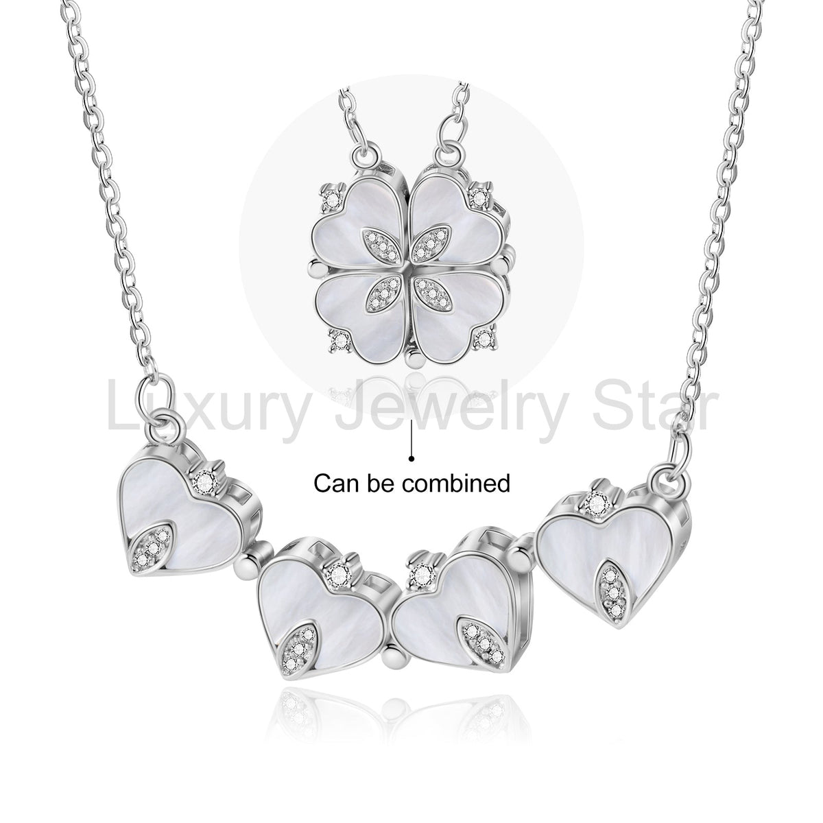 Four Leaf Clover Heart Necklace - image 3