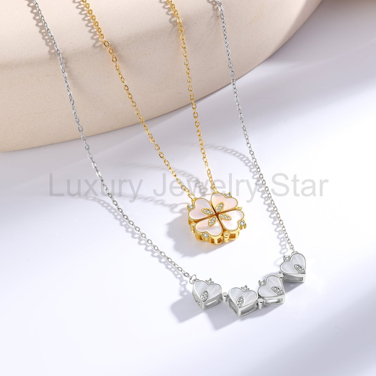 Four Leaf Clover Heart Necklace - image 6