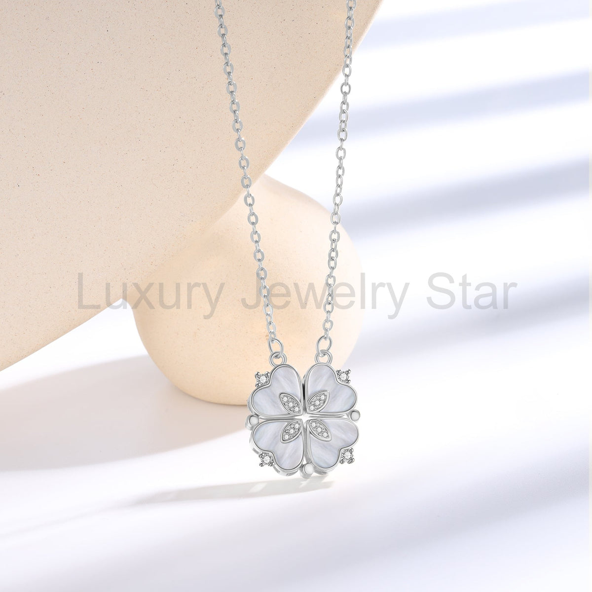 Four Leaf Clover Heart Necklace - image 7